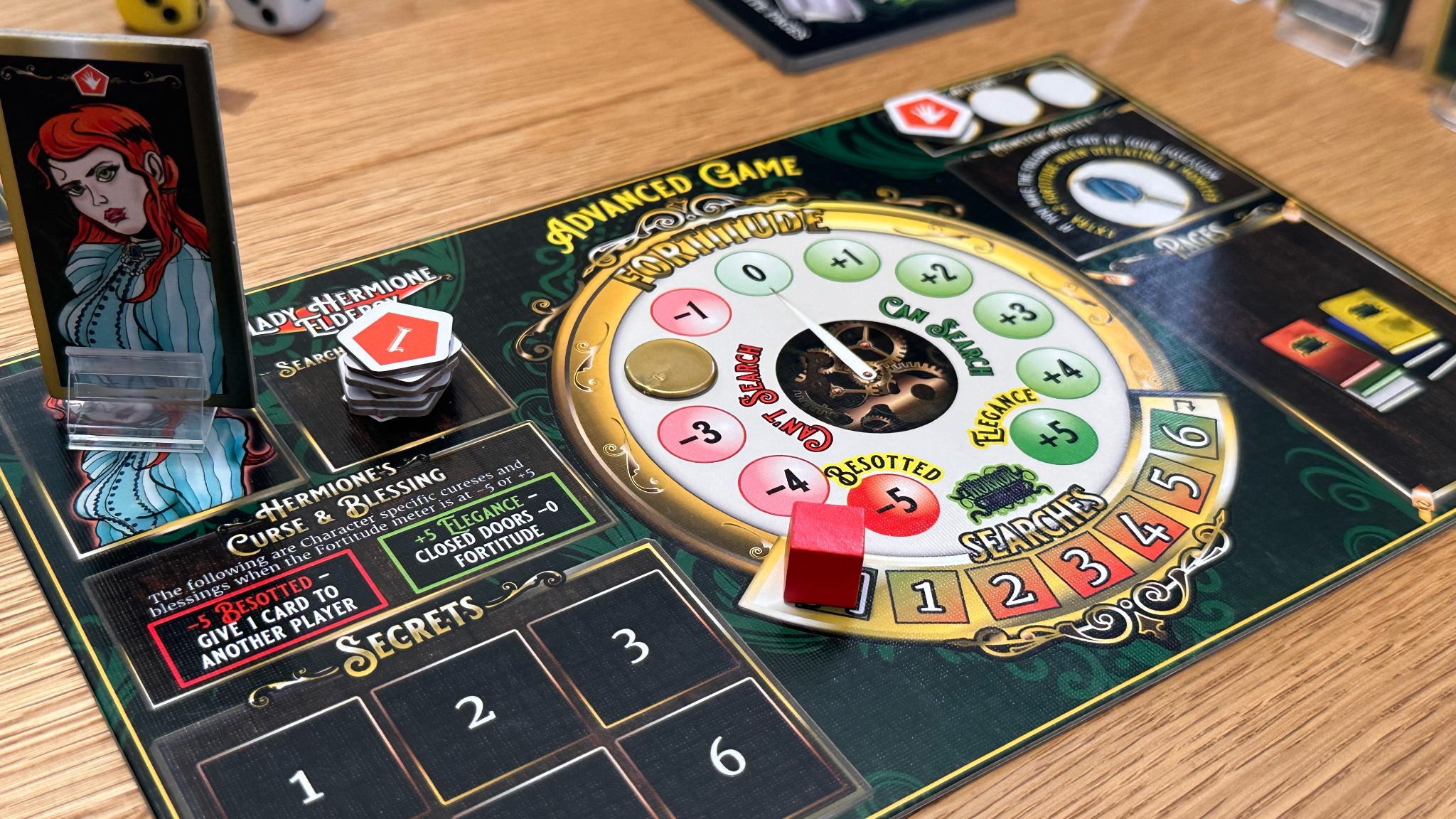 Horror in the Library player dashboard and Fortitude dial