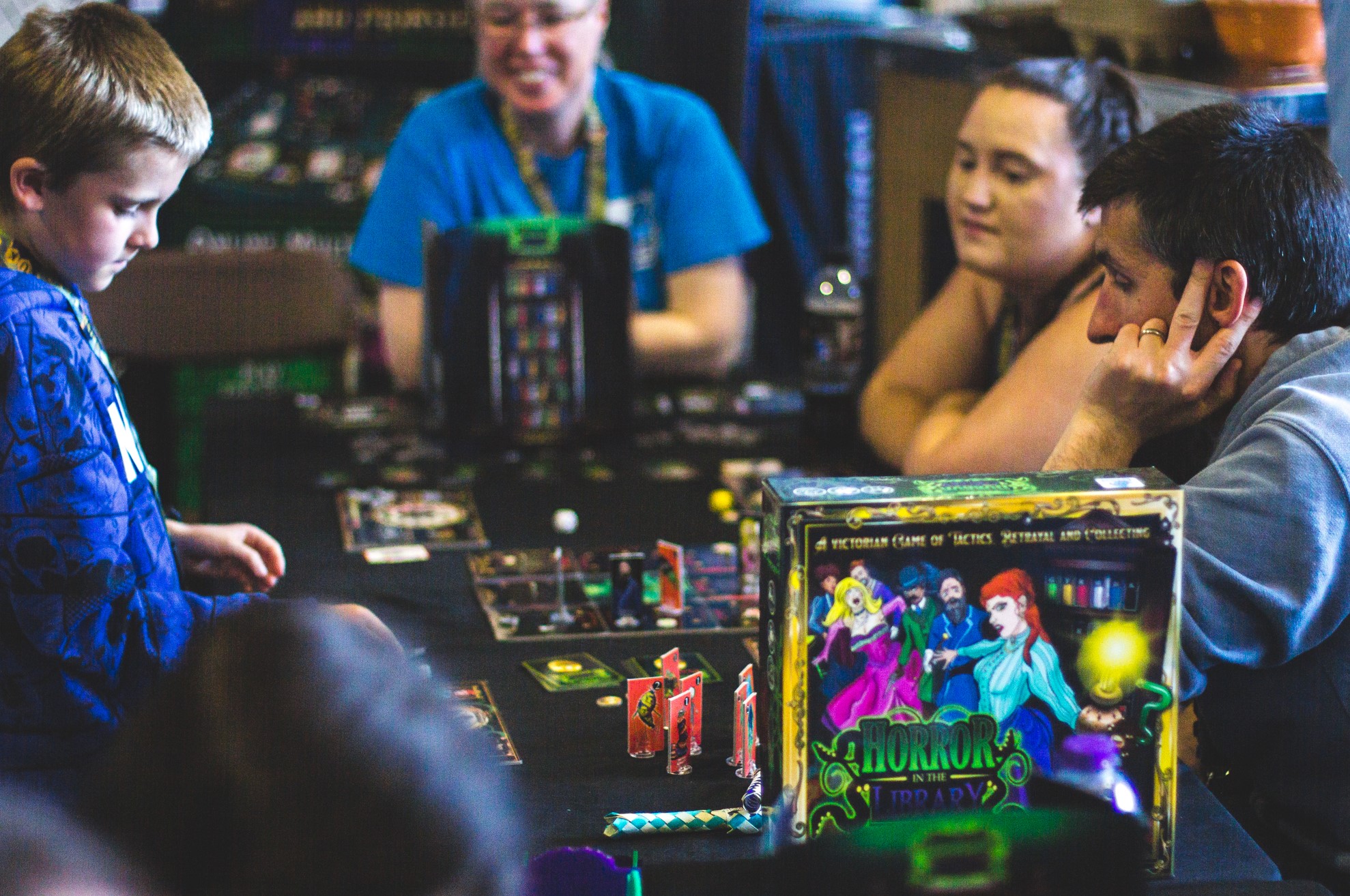 Horror in the Library being played at a public event
